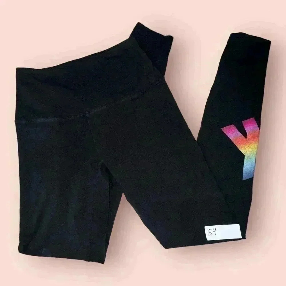 PINK Victoria's Secret Yoga Leggings Women's XS colorful logo bottom